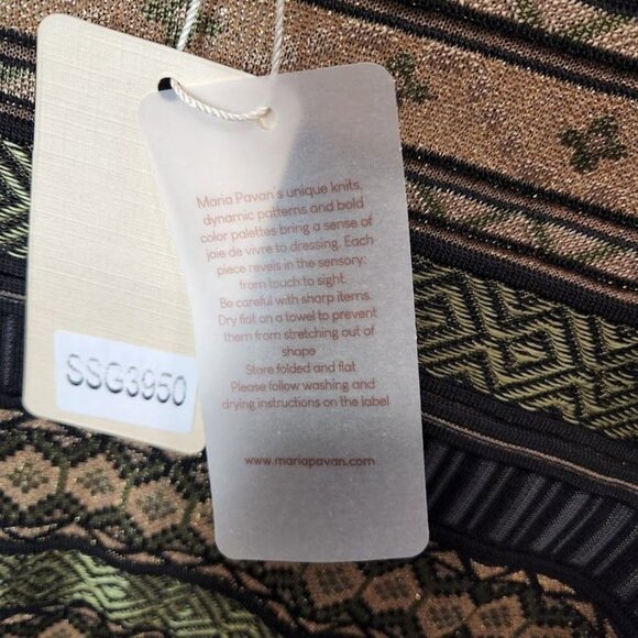 NWT Maria Pavan Midi Dress in Black and Gold Size XS‎ - Picture 4 of 7